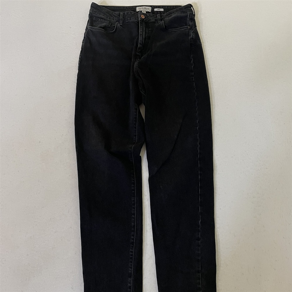New Look 12 Lift Shape Mom High Rise Black Wash Stretch Denim Womens Jeans